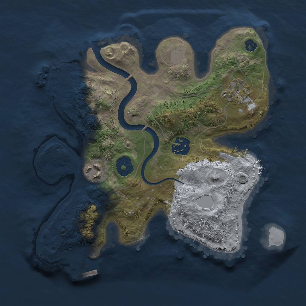 Rust Map: Procedural Map, Size: 2500, Seed: 558995457, 6 Monuments