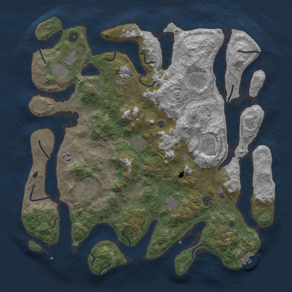 Rust Map: Procedural Map, Size: 4500, Seed: 6985624, 14 Monuments