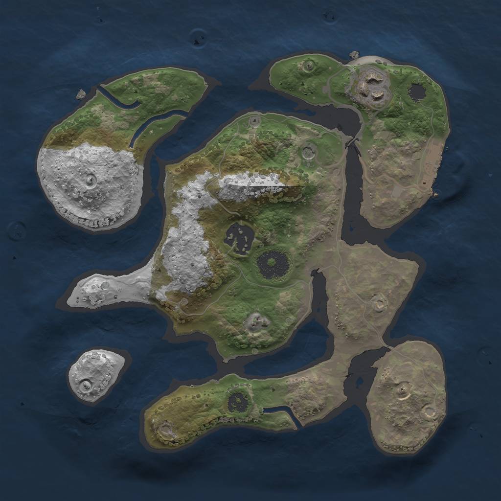 Rust Map: Procedural Map, Size: 2500, Seed: 4576328, 6 Monuments