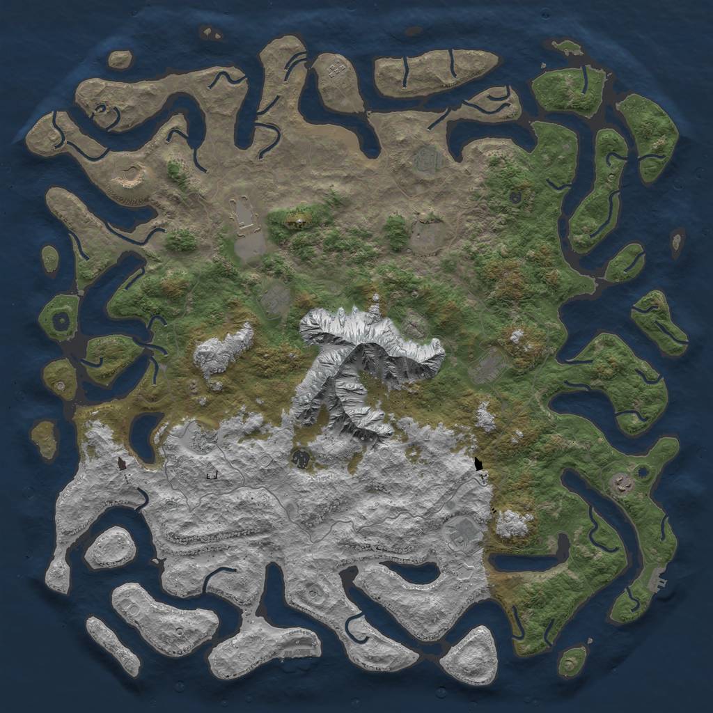 Rust Map: Procedural Map, Size: 6000, Seed: 700, 19 Monuments