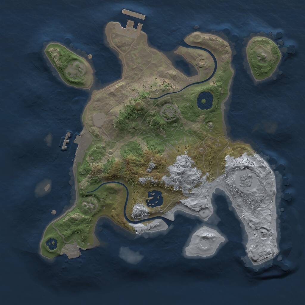 Rust Map: Procedural Map, Size: 2600, Seed: 16, 6 Monuments