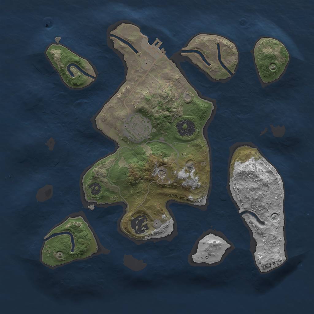 Rust Map: Procedural Map, Size: 2600, Seed: 16, 6 Monuments