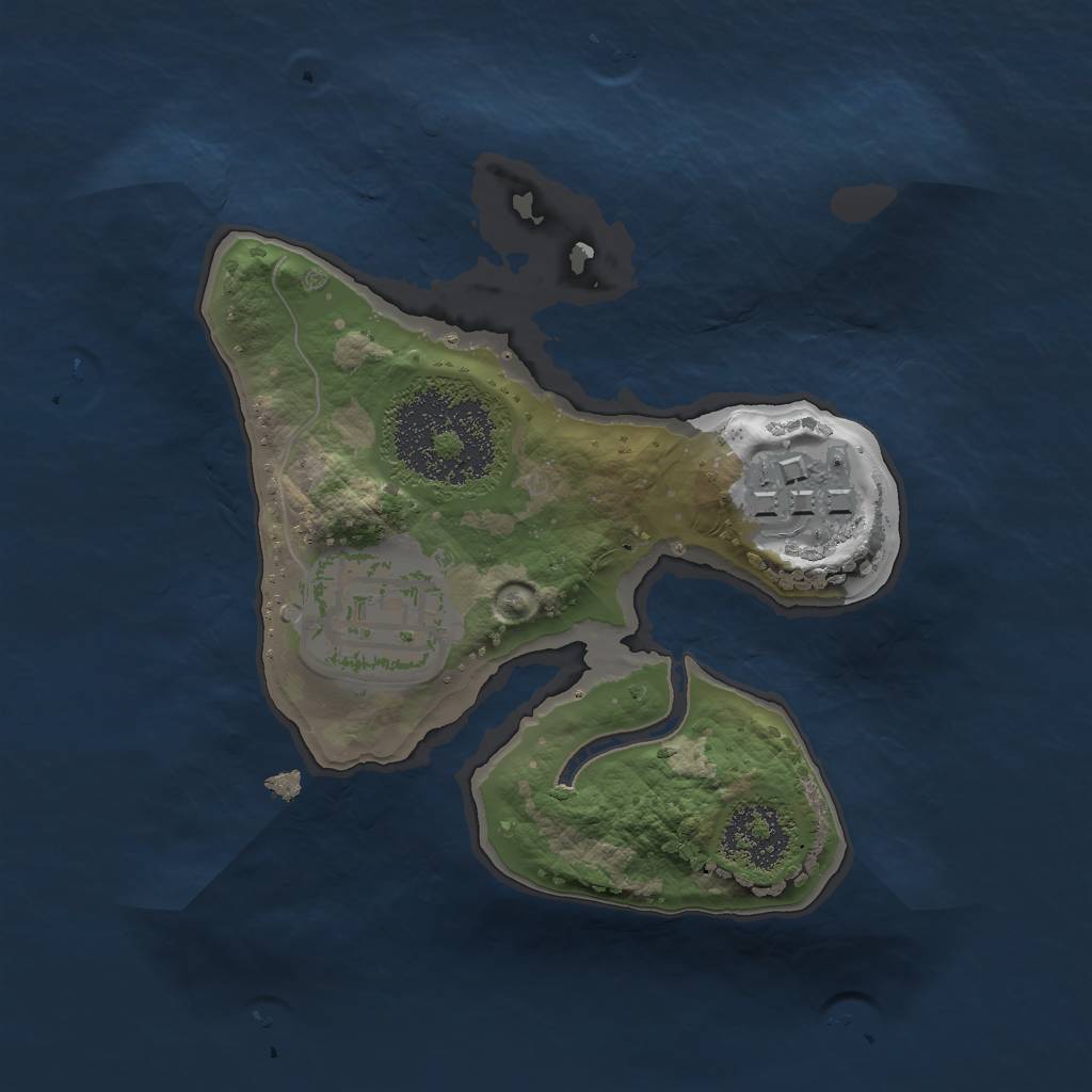 Rust Map: Procedural Map, Size: 1650, Seed: 100023, 4 Monuments