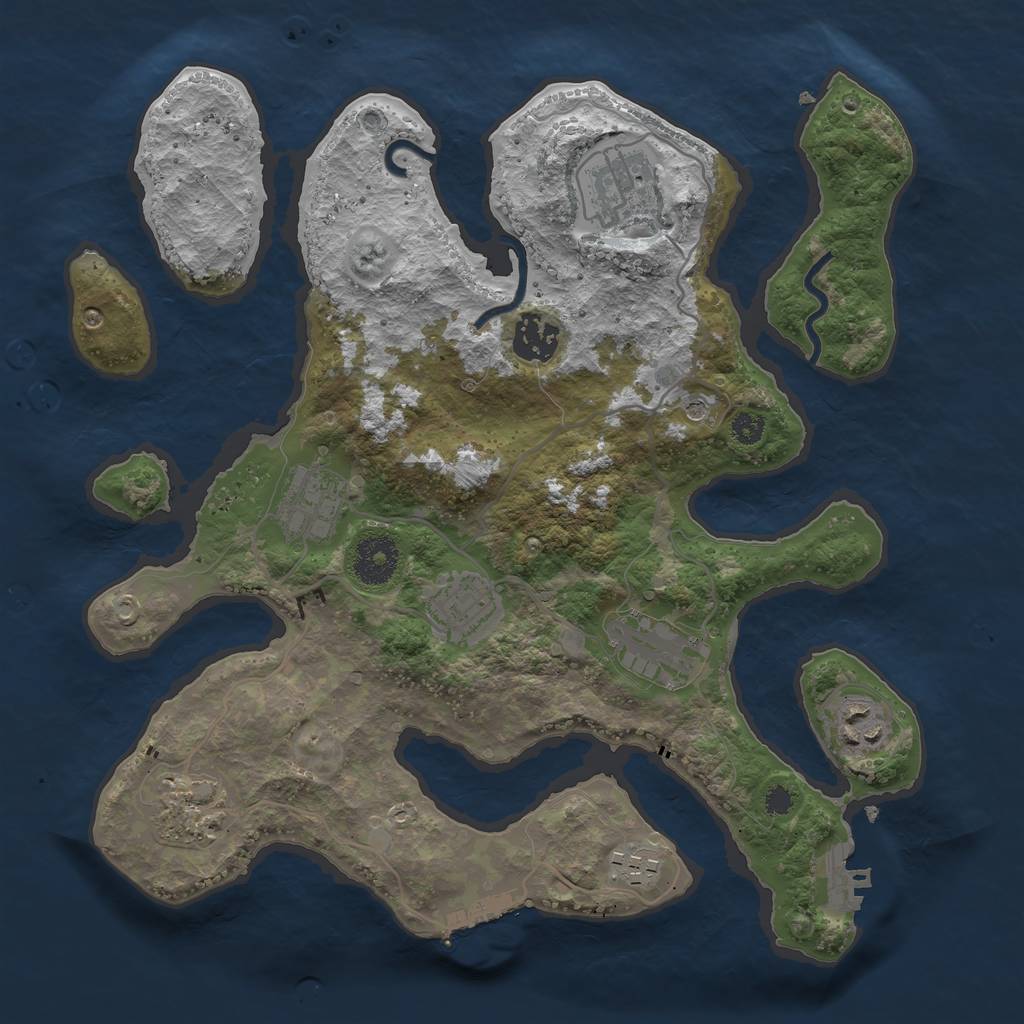 Rust Map: Procedural Map, Size: 3250, Seed: 41, 13 Monuments