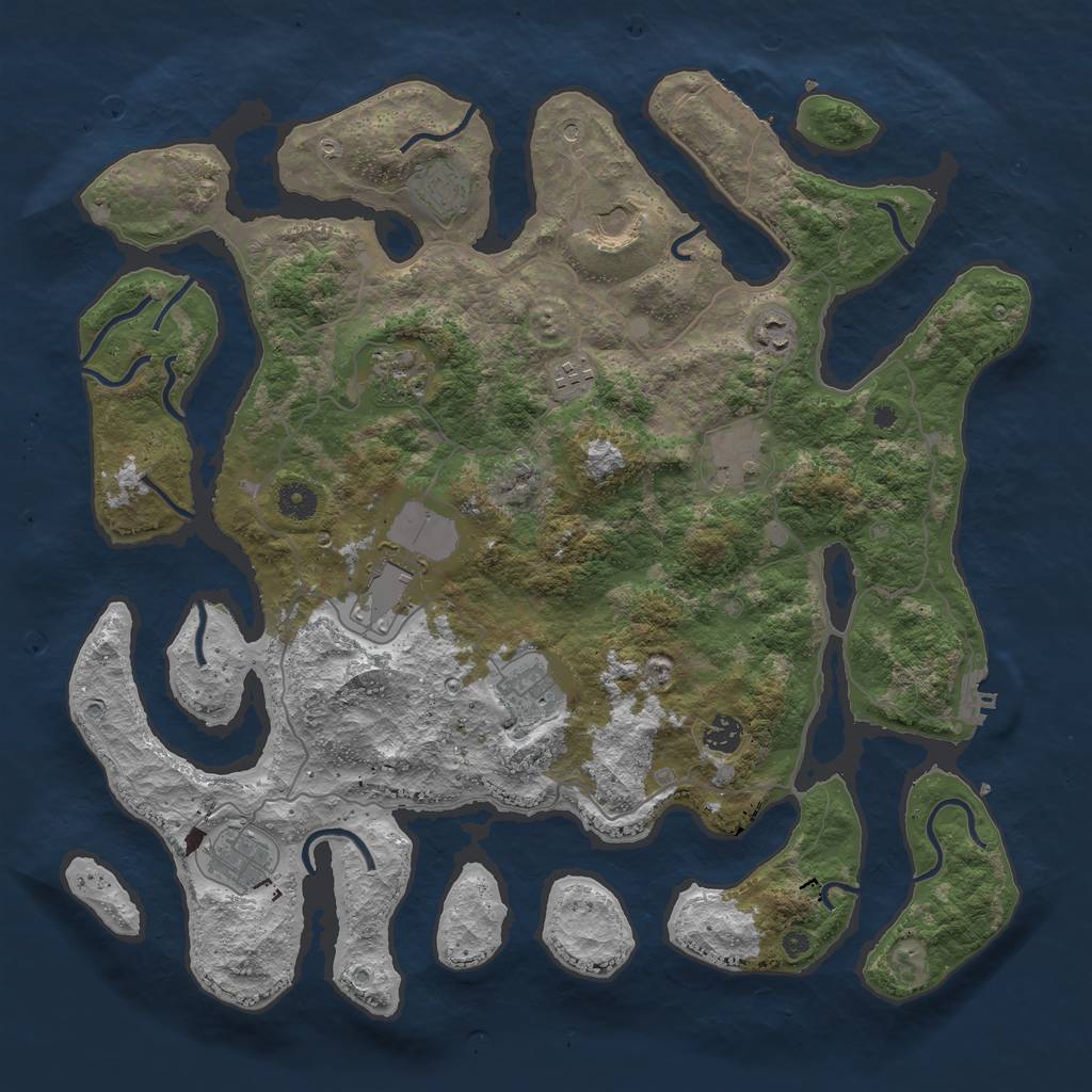 Rust Map: Procedural Map, Size: 4250, Seed: 3, 15 Monuments