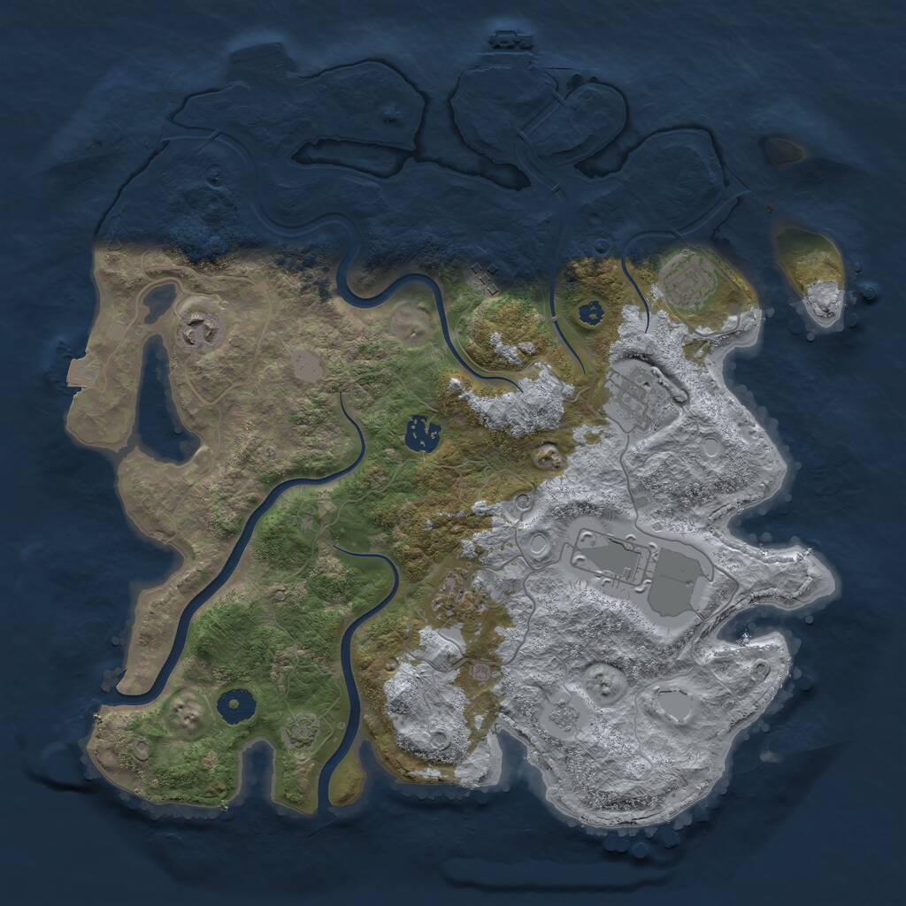 Rust Map: Procedural Map, Size: 3750, Seed: 2020, 13 Monuments