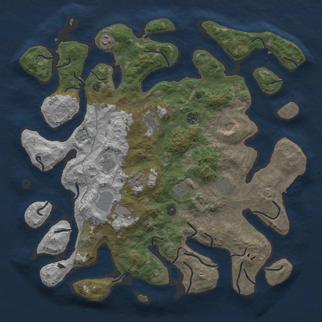 Rust Map: Procedural Map, Size: 4500, Seed: 18677, 13 Monuments