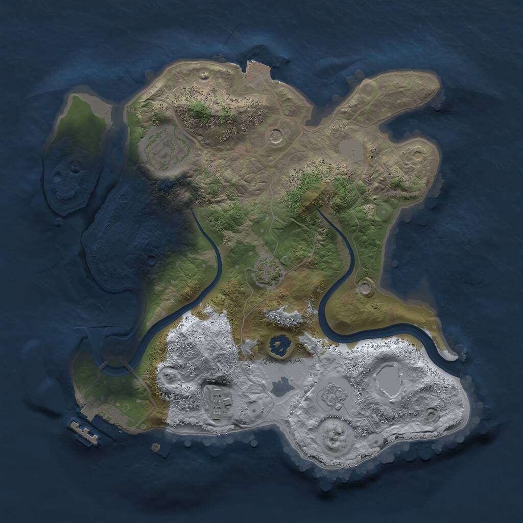 Rust Map: Procedural Map, Size: 2490, Seed: 7738, 7 Monuments