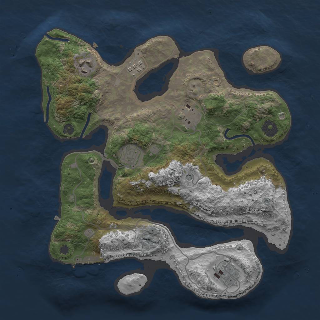 Rust Map: Procedural Map, Size: 3000, Seed: 559936484, 9 Monuments