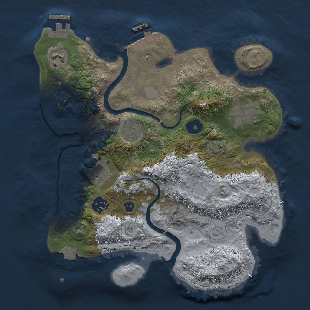 Rust Map: Procedural Map, Size: 3000, Seed: 559936484, 12 Monuments