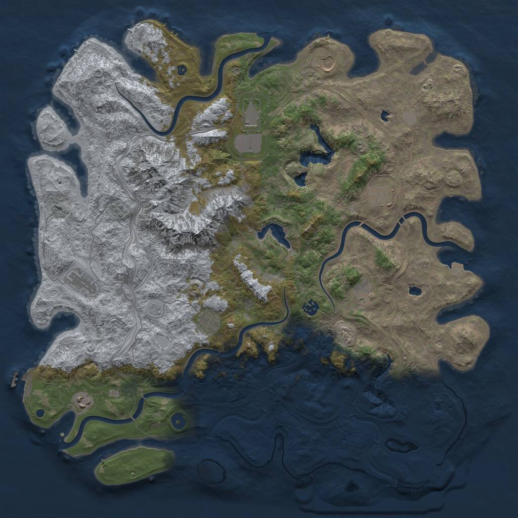 Rust Map: Procedural Map, Size: 5000, Seed: 1510, 15 Monuments