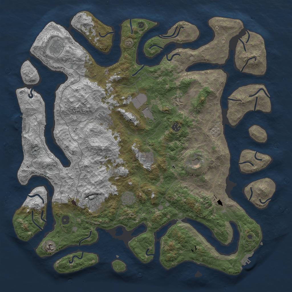 Rust Map: Procedural Map, Size: 5000, Seed: 1510, 16 Monuments