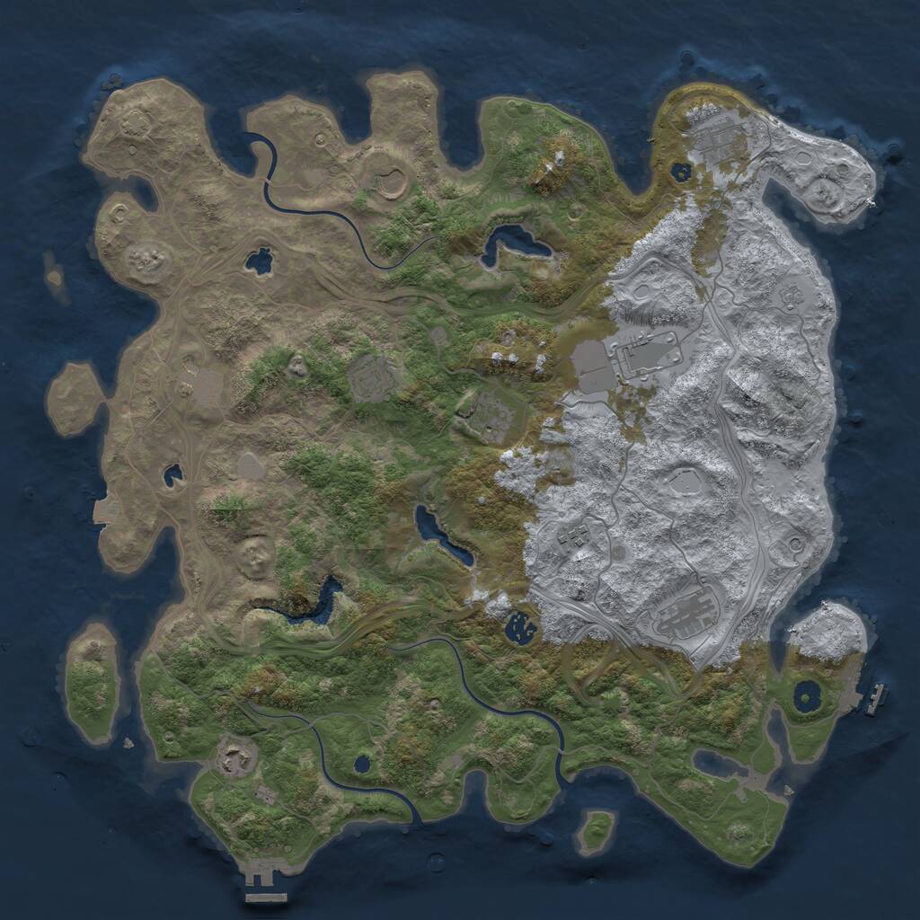 Rust Map: Procedural Map, Size: 4500, Seed: 2031247105, 16 Monuments