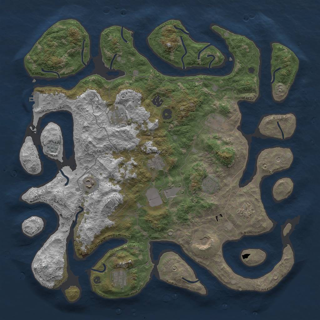 Rust Map: Procedural Map, Size: 4500, Seed: 382061090, 15 Monuments