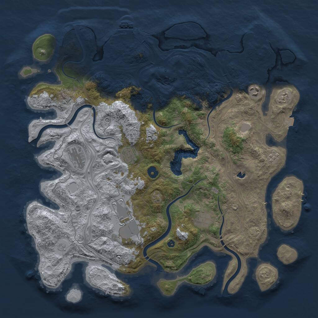 Rust Map: Procedural Map, Size: 4250, Seed: 4258702, 12 Monuments