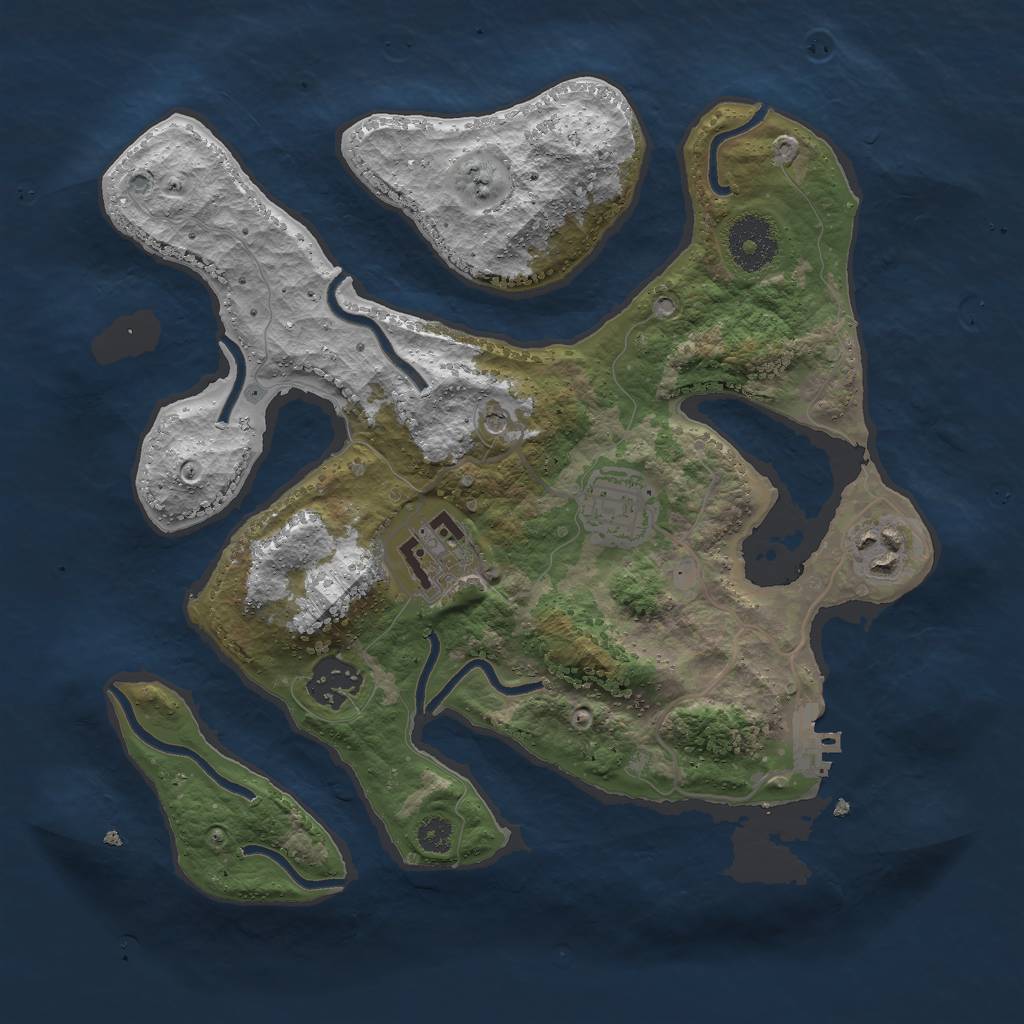 Rust Map: Procedural Map, Size: 3000, Seed: 767752175, 8 Monuments