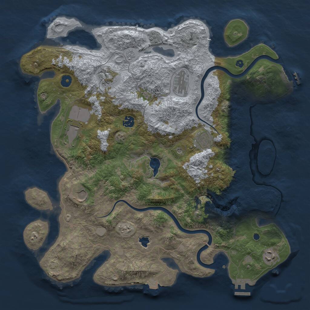 Rust Map: Procedural Map, Size: 4000, Seed: 1492595729, 14 Monuments
