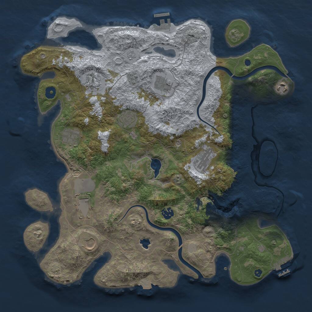 Rust Map: Procedural Map, Size: 4000, Seed: 1492595729, 16 Monuments