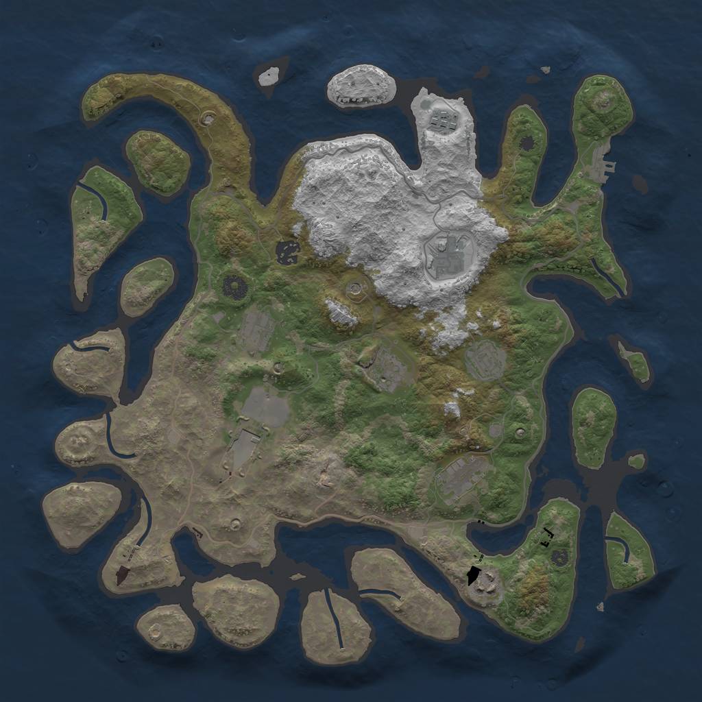 Rust Map: Procedural Map, Size: 4100, Seed: 50605, 13 Monuments