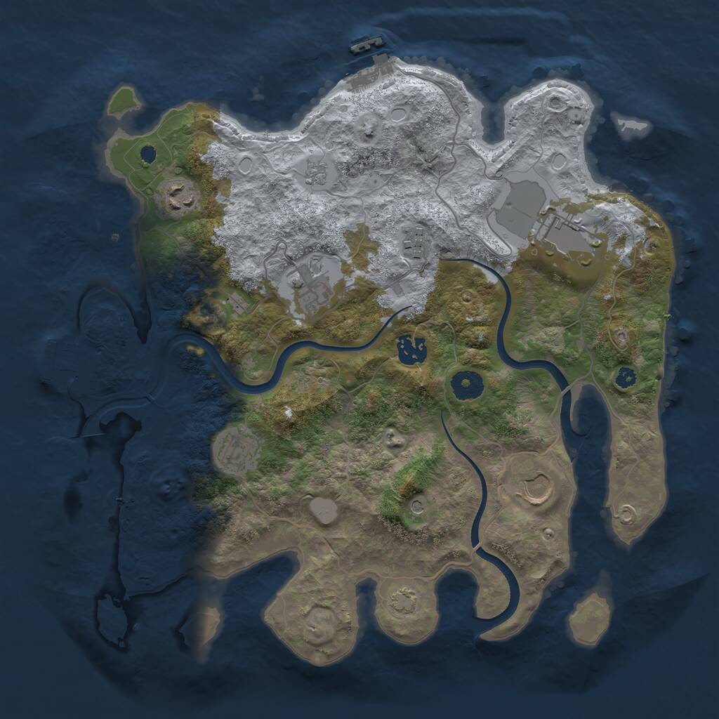 Rust Map: Procedural Map, Size: 3500, Seed: 19845685, 13 Monuments
