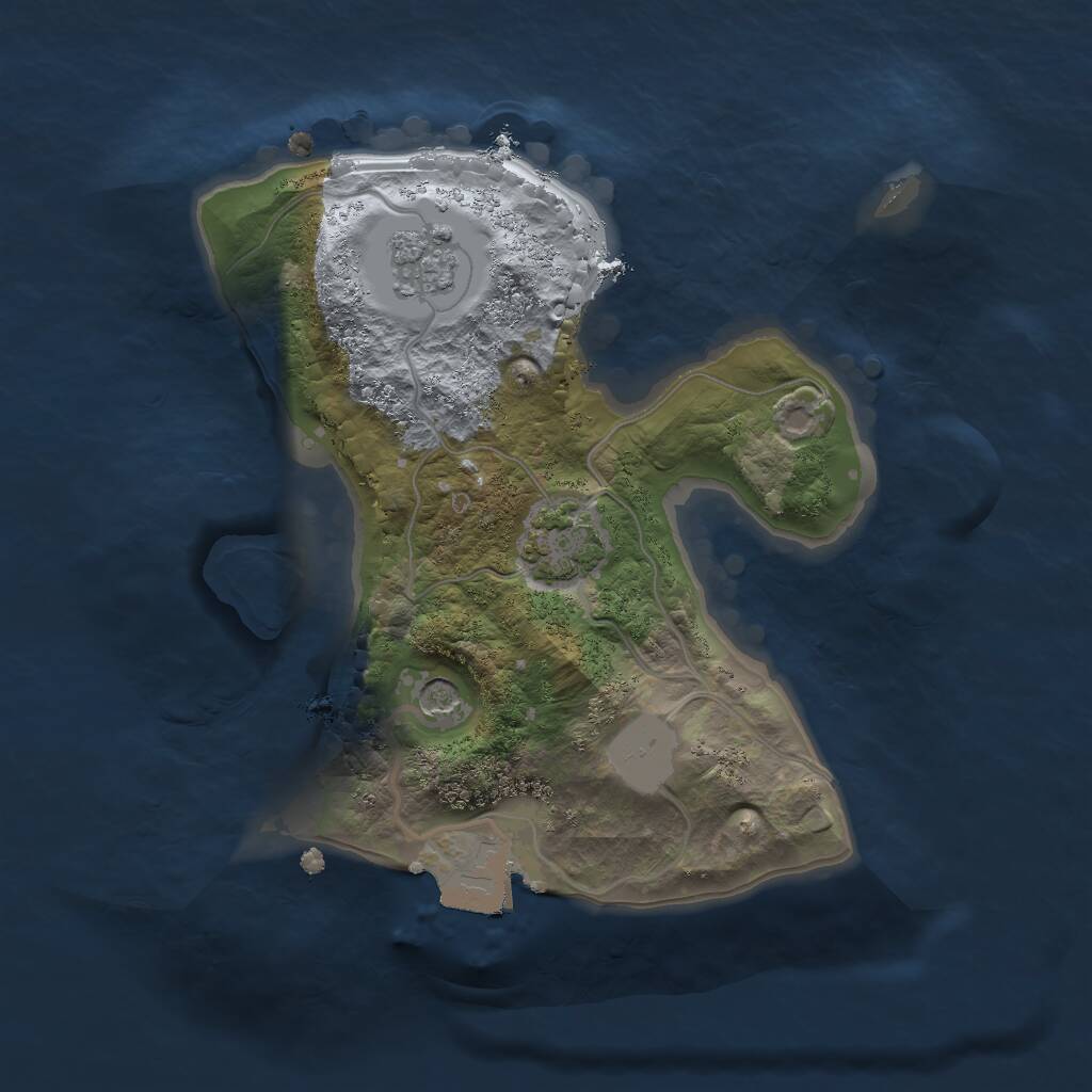 Rust Map: Procedural Map, Size: 1760, Seed: 6556, 4 Monuments