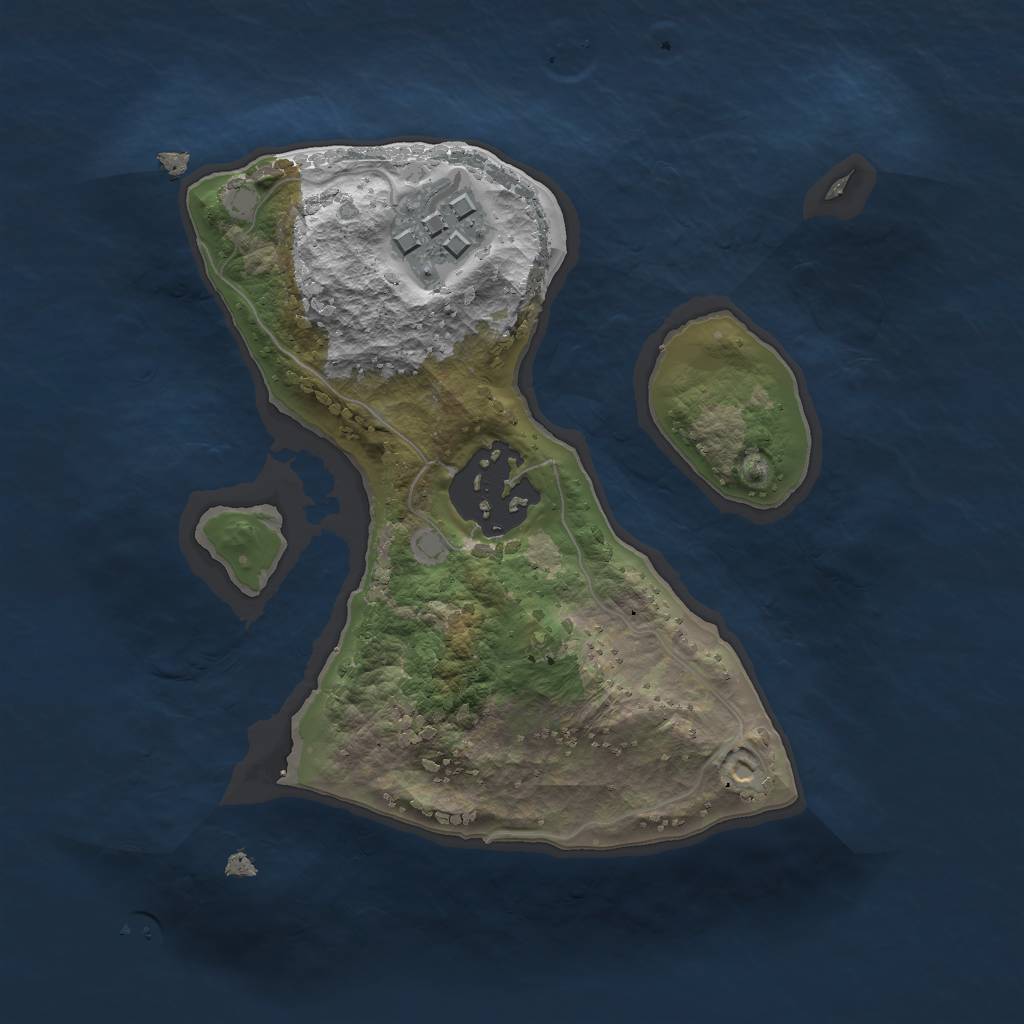 Rust Map: Procedural Map, Size: 1760, Seed: 6556, 4 Monuments