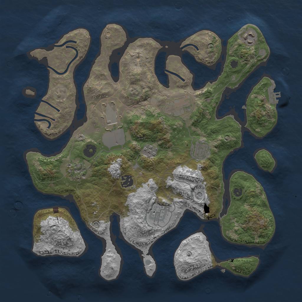 Rust Map: Procedural Map, Size: 3500, Seed: 6545235, 12 Monuments