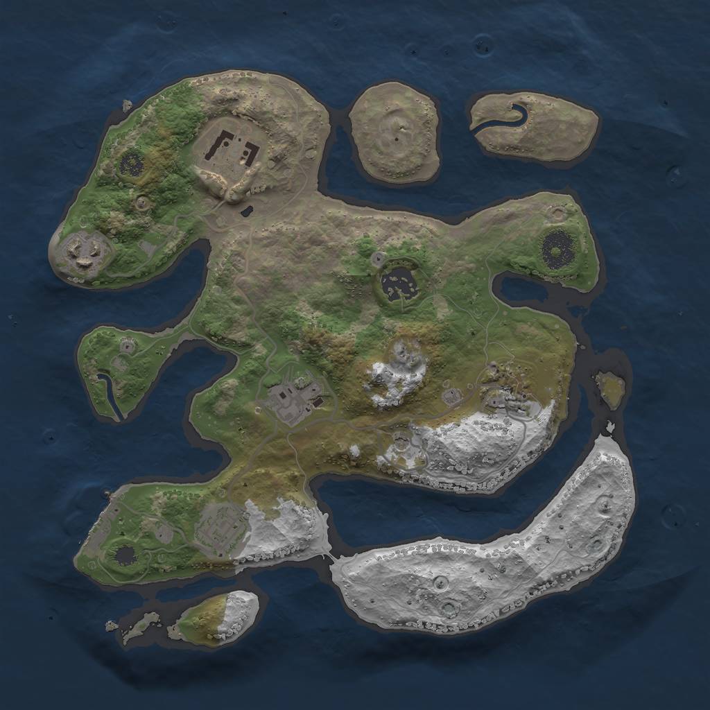 Rust Map: Procedural Map, Size: 3000, Seed: 618042007, 10 Monuments