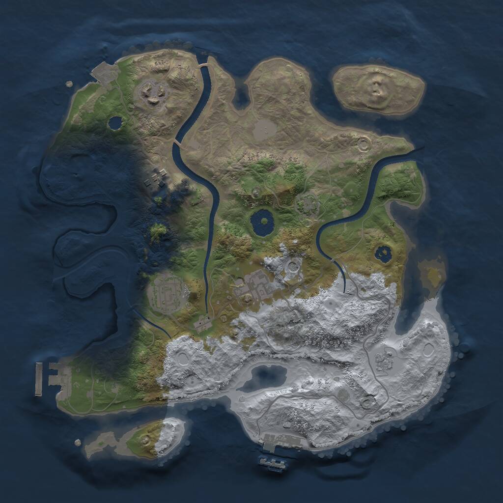 Rust Map: Procedural Map, Size: 3000, Seed: 618042007, 10 Monuments