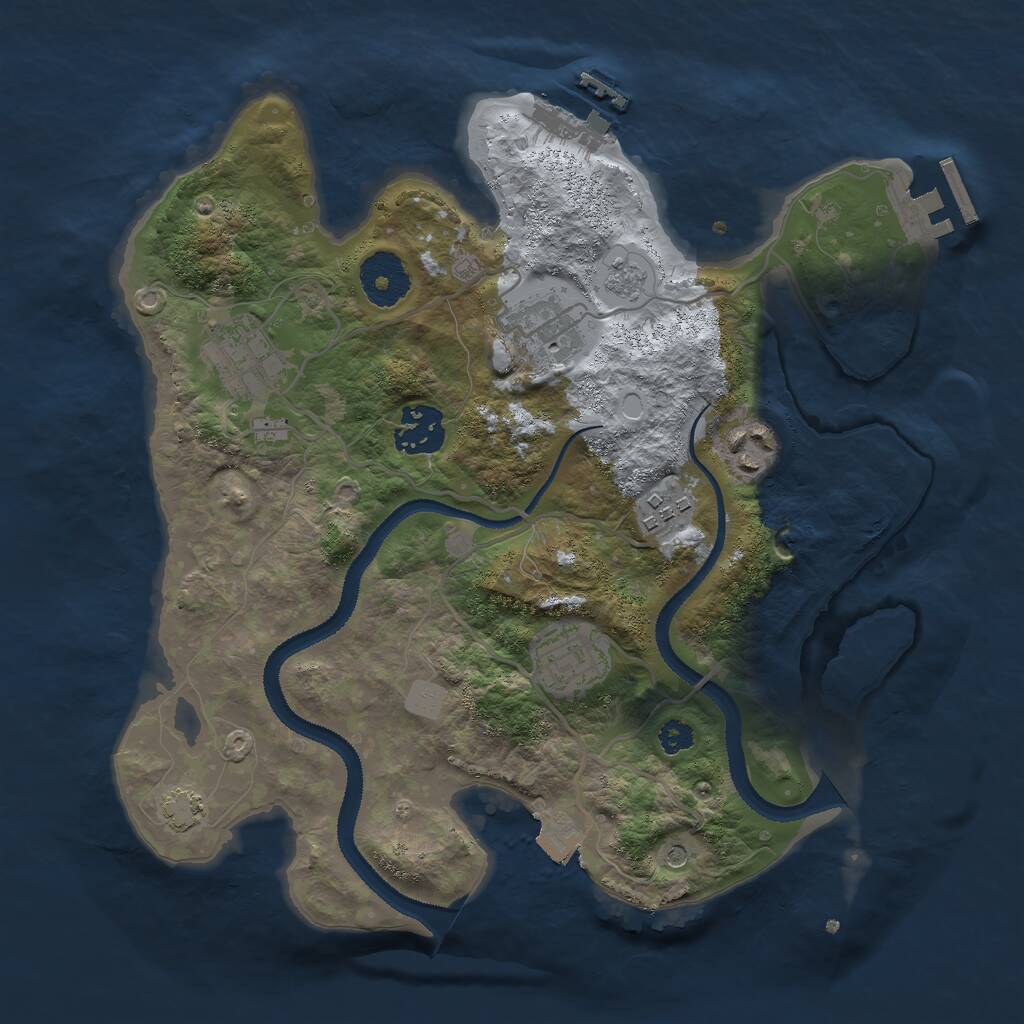 Rust Map: Procedural Map, Size: 3000, Seed: 666713967, 12 Monuments