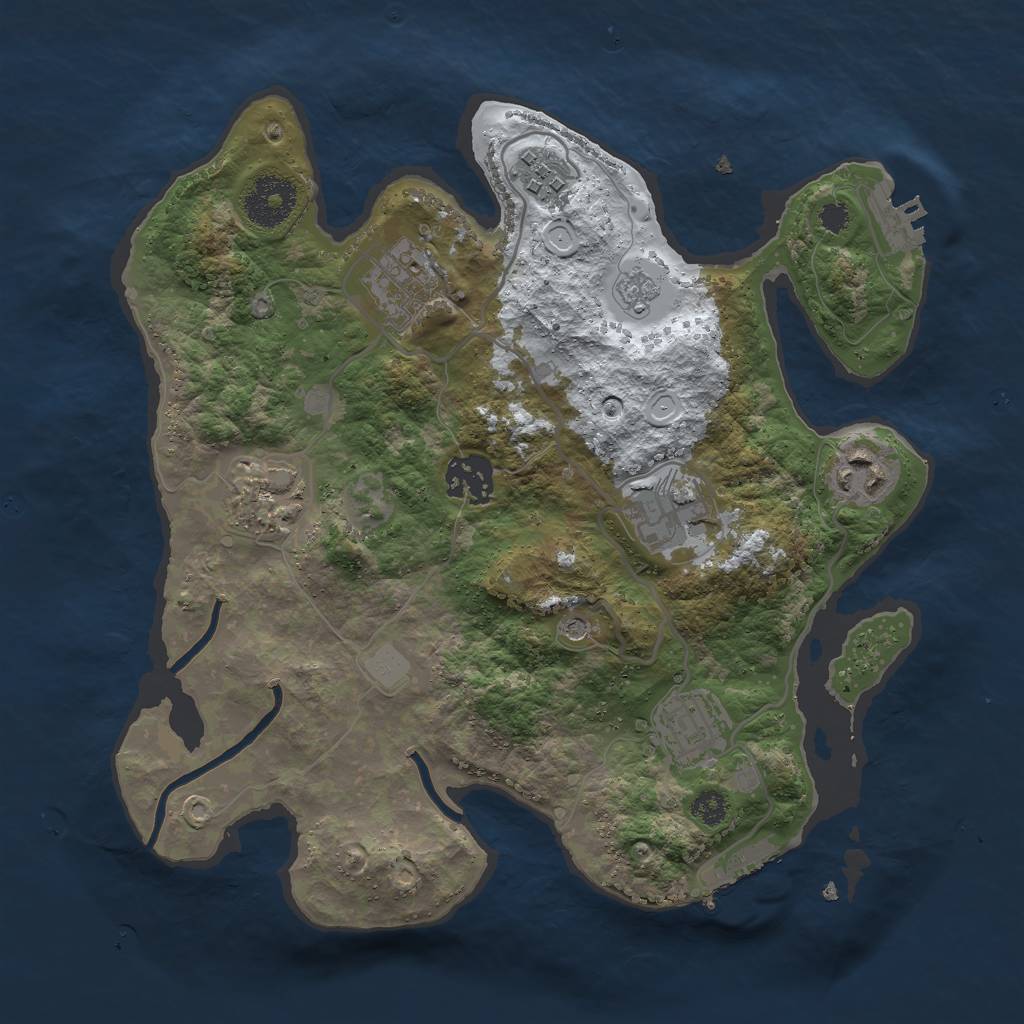 Rust Map: Procedural Map, Size: 3000, Seed: 666713967, 16 Monuments