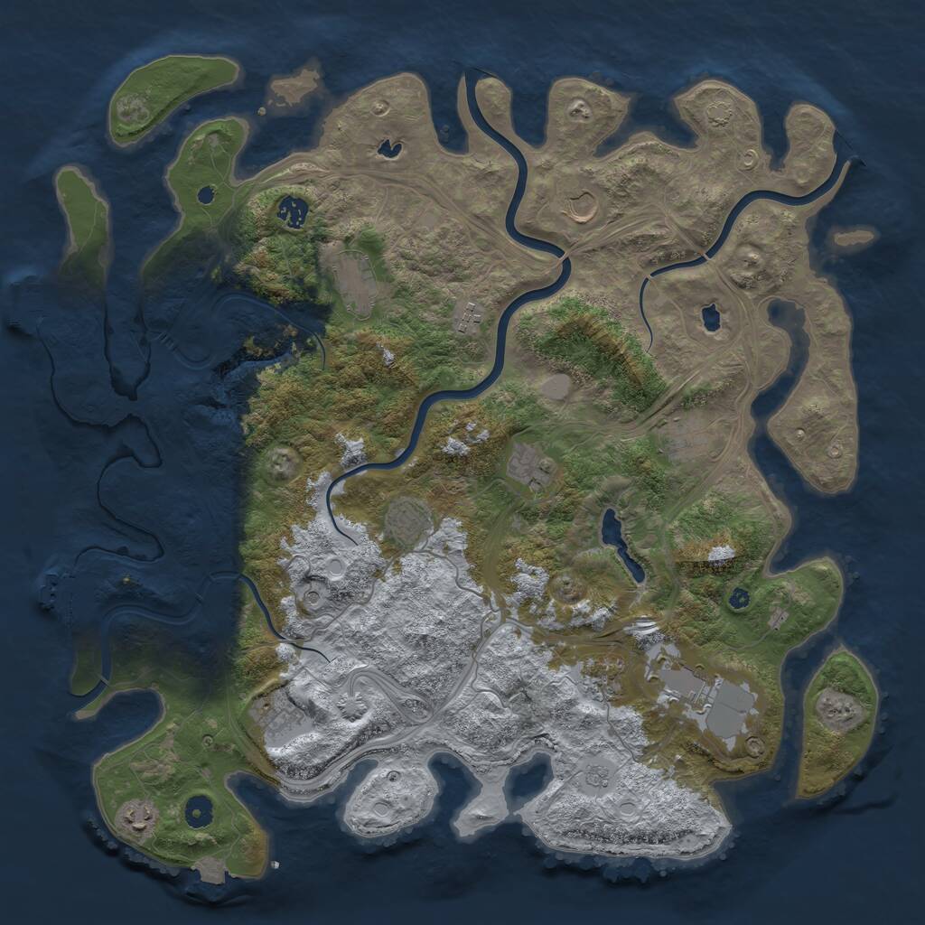 Rust Map: Procedural Map, Size: 4500, Seed: 300630865, 17 Monuments