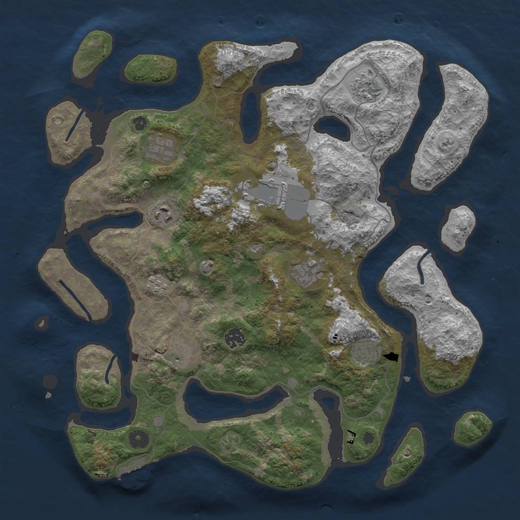 Rust Map: Procedural Map, Size: 4000, Seed: 712246700, 13 Monuments