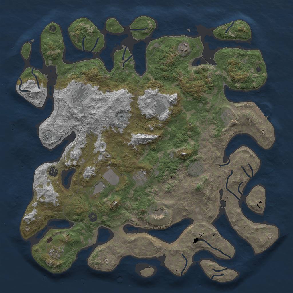 Rust Map: Procedural Map, Size: 4750, Seed: 1466227144, 15 Monuments