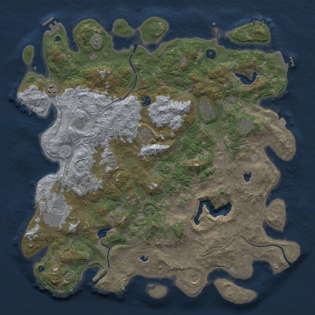 Rust Map: Procedural Map, Size: 4750, Seed: 1466227144, 16 Monuments