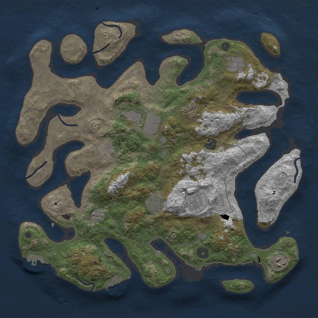 Rust Map: Procedural Map, Size: 4050, Seed: 50500, 14 Monuments