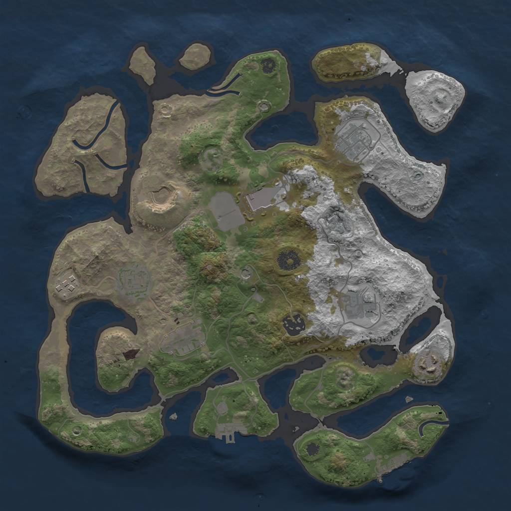 Rust Map: Procedural Map, Size: 3500, Seed: 924834921, 14 Monuments