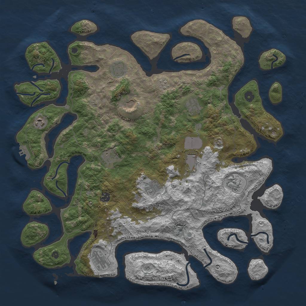 Rust Map: Procedural Map, Size: 4500, Seed: 939040559, 15 Monuments