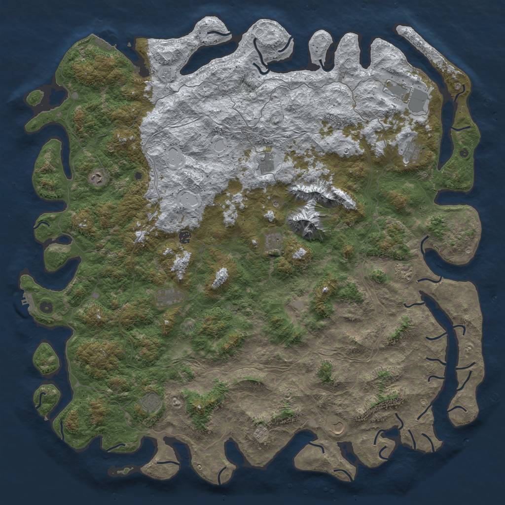 Rust Map: Procedural Map, Size: 6000, Seed: 3114438, 20 Monuments