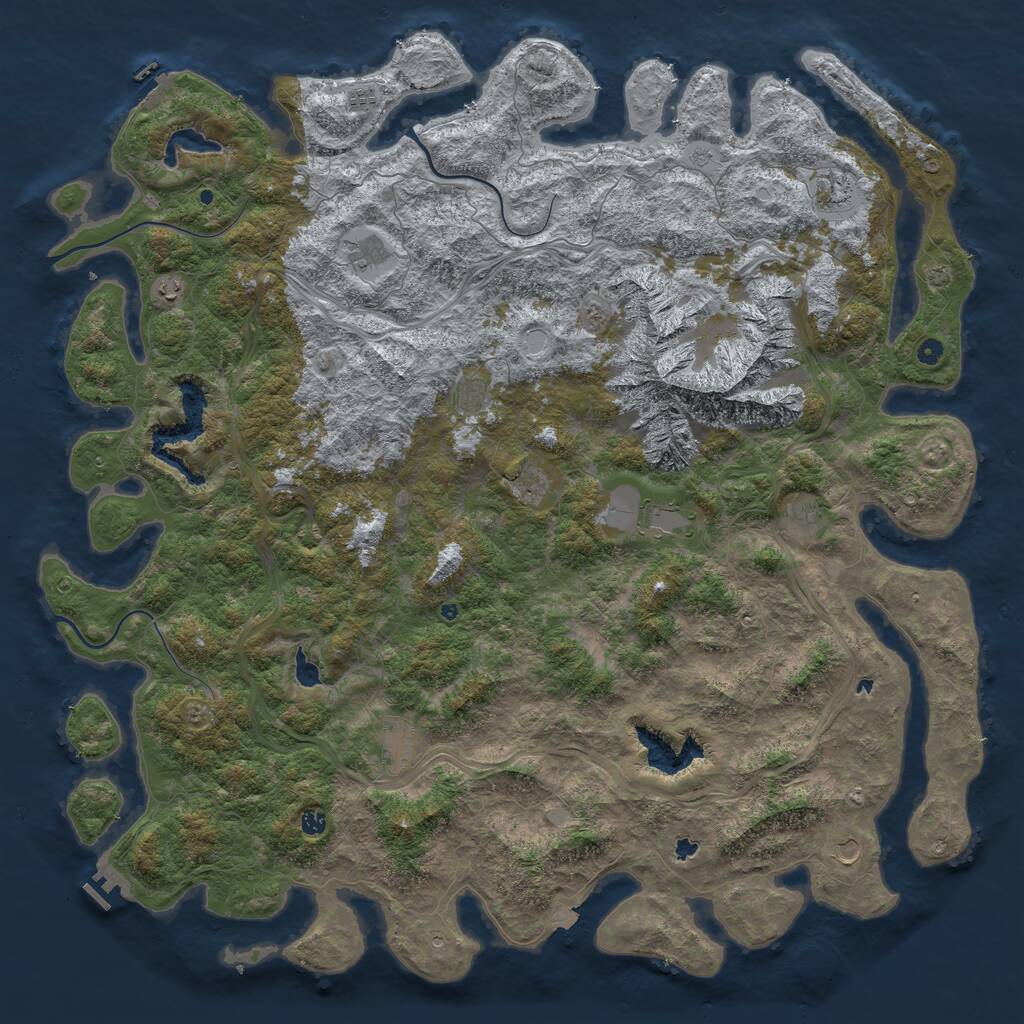 Rust Map: Procedural Map, Size: 6000, Seed: 3114438, 17 Monuments