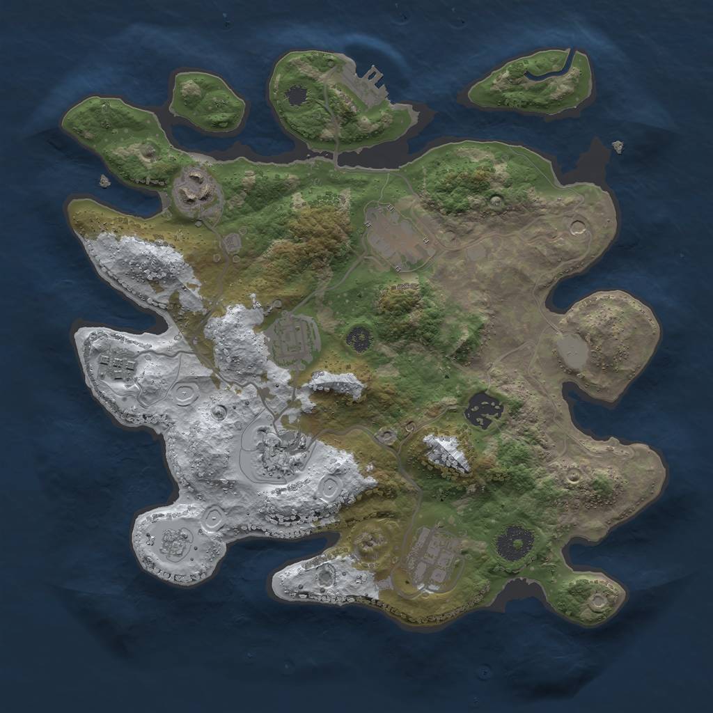 Rust Map: Procedural Map, Size: 3000, Seed: 63808499, 15 Monuments