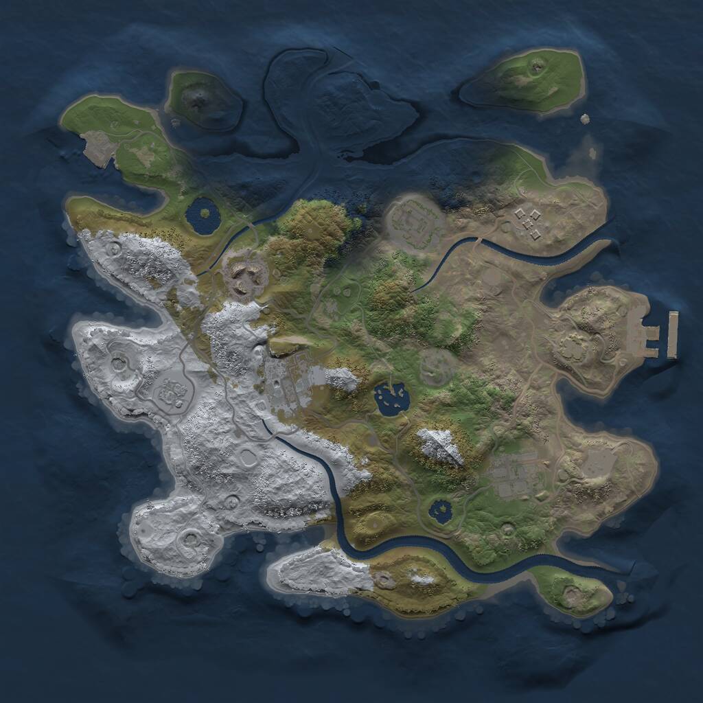 Rust Map: Procedural Map, Size: 3000, Seed: 63808499, 11 Monuments