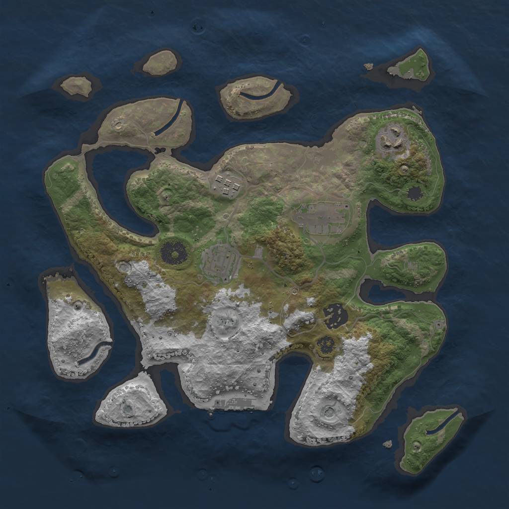 Rust Map: Procedural Map, Size: 3000, Seed: 225, 9 Monuments