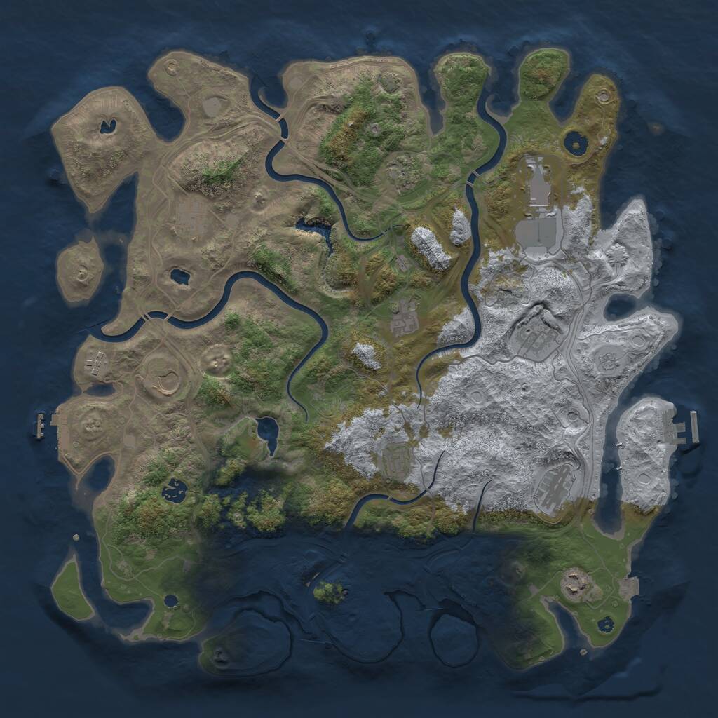 Rust Map: Procedural Map, Size: 4500, Seed: 114517, 17 Monuments