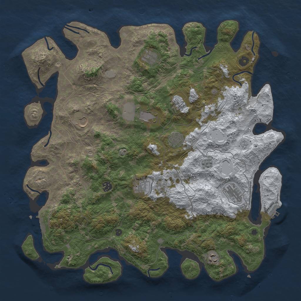 Rust Map: Procedural Map, Size: 4500, Seed: 114517, 19 Monuments