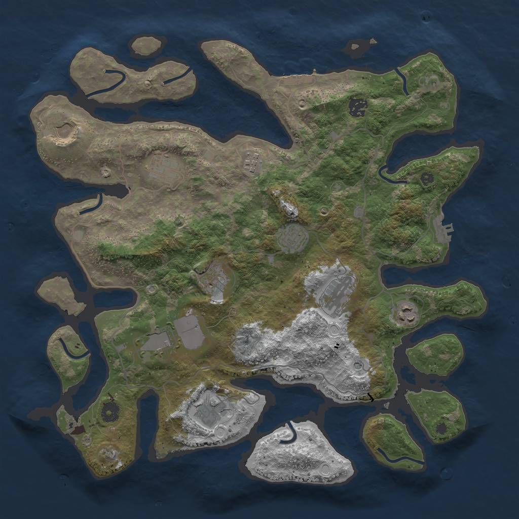 Rust Map: Procedural Map, Size: 4000, Seed: 2654012, 18 Monuments