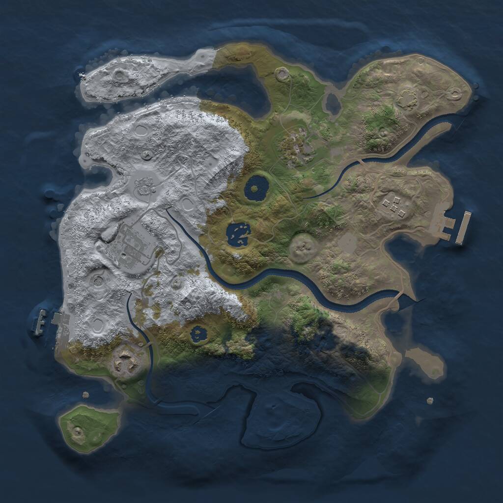 Rust Map: Procedural Map, Size: 3000, Seed: 1024264369, 11 Monuments