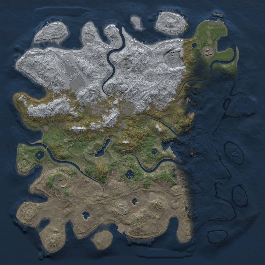 Rust Map: Procedural Map, Size: 4500, Seed: 226754, 14 Monuments