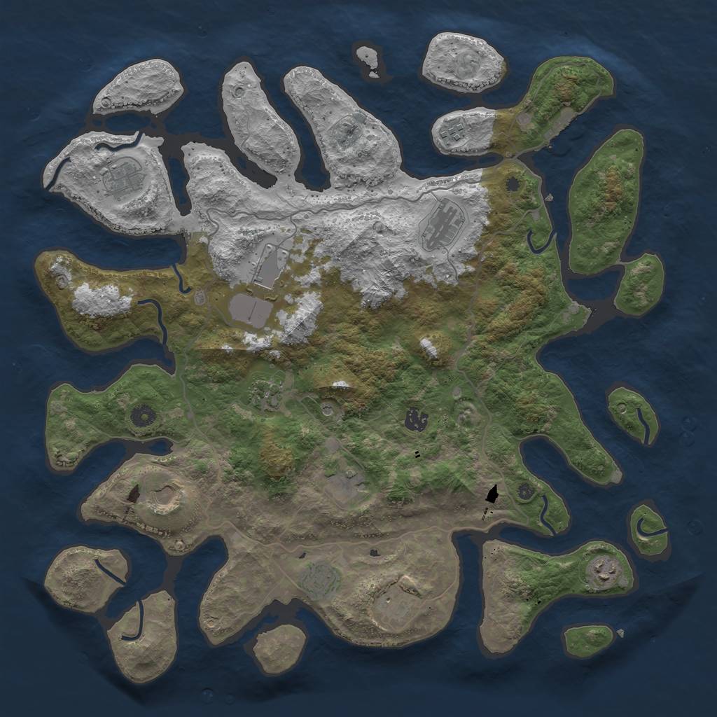 Rust Map: Procedural Map, Size: 4500, Seed: 226754, 15 Monuments