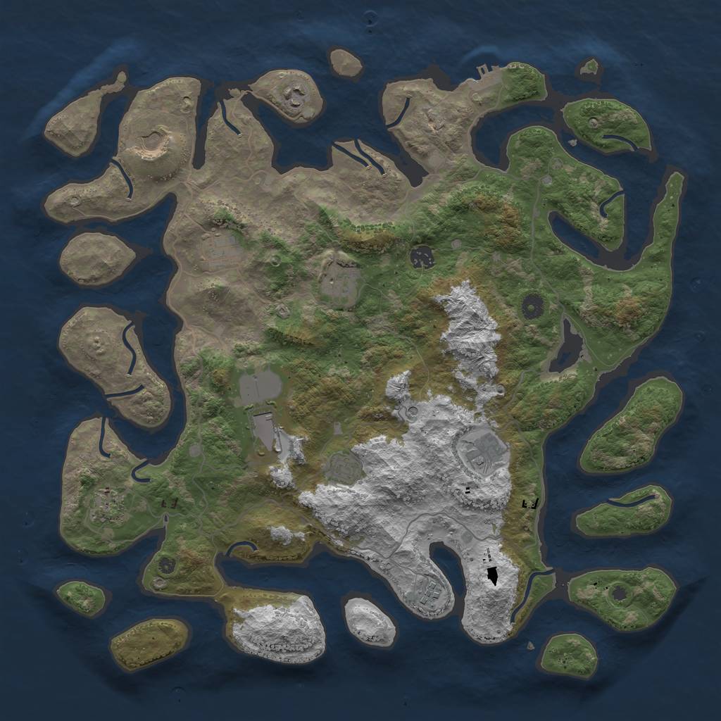 Rust Map: Procedural Map, Size: 4500, Seed: 315736, 14 Monuments